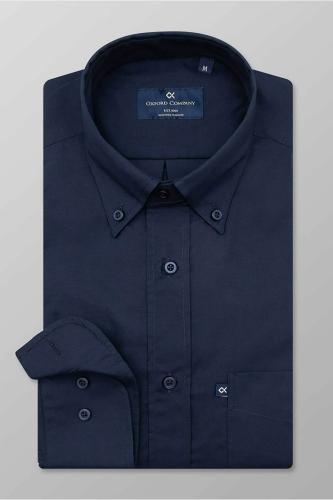 Oxford Company ανδρικό πουκάμισο button down Regular Fit - S113-BM10.04B Μπλε Σκούρο L